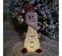 Samuel Alexander 46Cm Battery Operated Led Standing White Santa Christmas Decoration, White