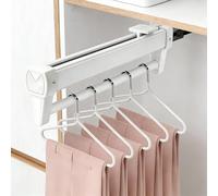 46cm Pull Out Clothes Rail, Wardrobe Rail Clothes Rack Space Saving,Adjustable Pull Out Hanger Rail Rod for Pants Clothing Storage,Extendable Closet Rod for Wardrobe Houseware,Load 30kg (46cm tape2)