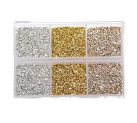46g Crushed Glass Irregular Metallic Chips,Broken Glass Chips for Crafts Glass Gravel for Microscopic Landscaping,Decoration,Sliver and Gold