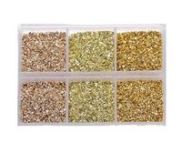 46g Crushed Glass Irregular Metallic Chips,Broken Glass Chips for Crafts Glass Gravel for Microscopic Landscaping,Decoration,Gold
