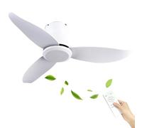 46in Ceiling Fan,Dc Motor Large Ceiling Fans,Indoor and Outdoor Without Light,3 Blades,Suitable for Living Room Terrace-A||46in/118cm