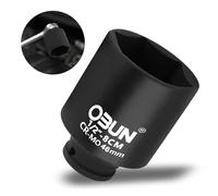 46mm Deep Impact Socket 1/2" Drive,6 Point Extra Deep Socket,Cr-Mo Axle Nut Sockets,1/2-Inch Black Nut Impact Sockets,6-Point Flank Drive for Easy Removal of Axle Shaft Nuts (46mm)