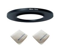 46mm Lens to 72mm Camera Lens Adapter 46mm to 72mm Step Up Ring Adapter Ring for All Brands of UV ND CPL, with Premium Lens Wiping Cloth 2 Pack (46mm-72mm)