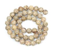 46PCS 8mm Natural Yellow Chrysanthemum Stone Round Beads for Jewelry Making DIY Bracelet Necklace