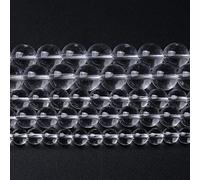 46pcs 8mm White Crystal Quartz Glass Beads Natural Stone Round Loose Beads Jewelry Making DIY Bracelet Necklace 15" Energy Stone Healing Power (8mm White Crystal Glass)