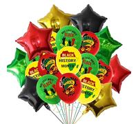 46Pcs Black History Month Balloons, Black History Month Decorations, African American BHM Party Balloons for Independence Day Freedom Day Party Supplies Festival Favor
