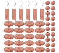 46Pcs Cedar Wood Block,Cedarwood Moth Repellent for Wardrobes and Drawers Hanging Cedar Blocks with Metal Hooks for Clothes Protection Moths Deterrent & Killer
