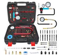46PCS Compression and Leakage Tester Kit for Petrol & Diesel Engines, Automotive Compression Tester Cylinder Leak Down Pressure Gauge Diagnostic Tool for HDi, TDCi, Pumpe Duse Engine
