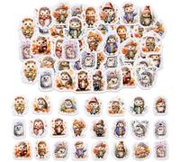 46PCS Cute Flower Hedgehog Animal Stickers - Vinyl Water Bottle for Scrapbooking, DIY Crafts, Laptops, Journal, Gifts for Adult, Child