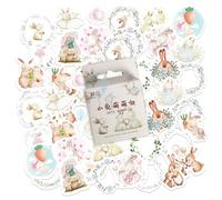 46PCS Cute Rabbit Stickers,Cartoon Animal Decals Rabbit Theme Scrapbook Decoration Stickers for Children Teens Adults Travel Case, Laptop,Planners,Calendars,Scrapbook,Suitcase,Notebooks,Journal