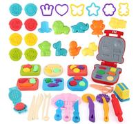 46Pcs Dough Tools and Cutters Set for Kids, Dough Accessories, Playdough Cutters with Dish Knife Fork Spoon, Rolling Pin, Scissors, Hobnailer, Sculpting Tools, Clay Dough Tool Kit Gift for Boys Girls
