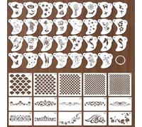 46Pcs Face Paint Stencils Kit Reusable Halloween Body Facial Painting Templates, Different Designs for Face Makeup & Body Art, Parties & Holiday Events Kids & Adults