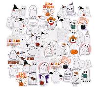 46PCS Halloween Ghost Stickers - Mini Size Cute Ghost Decorative Stickers for Children, Teens, Adults - Travel Case, Laptop, Calendars, Scrapbook, Suitcase, Notebooks, Journal