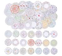 46PCS Lace Stickers,Mini Size Vintage Lace Flower Stickers Scrapbook Sticker Accessories,Collection Decor Sticker for Journaling Notebook Water Bottle Album, Phone Case, Laptop, Card Making