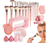 46pcs Makeup Brush Collection - Portable Beauty Brushes | Cosmetic Tool Set | Precision Cosmetic Brush Application Mastery Set - Advanced Beauty Brushes Skill Boost Unit Sets With Travel Makeup Brushs