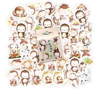 46PCS Monkey Stickers,Cartoon Animal Cute Monkey Stickers for Children Teens Adults Travel Case, Laptop, Planners, Calendars, Scrapbook, Suitcase, Notebooks, Journal