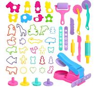 46PCS Playdough Tools and Cutters, PlayDough Accessories Play Dough Tools Rollers Cutters Play Dough Kit for Kids Safety Clay Accessories Molds for Preschool Learning Children Ages 3+