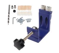 46PCS Pocket Hole Jig System, Aluminum Alloy Slant Hole Woodwork Guides Joint Angle Tool with Drill Bit and Plugs for Furniture Building and Woodworking Projects