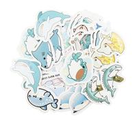 46Pcs Shark Stickers, Ocean Scrapbooking Stickers, Vinyl Shark Sticker, Cute Sharks Sticker for Album,Travel Journal, Scrapbooking