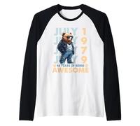 46th Birthday Bear Legends July 1979 46 Years Old For Men Raglan Baseball Tee