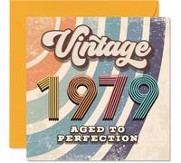 46th Birthday Card for Men Women - Vintage 1979 Aged To Perfection - Happy 46 Birthday Cards for Neighbour Wife Brother Husband Cousin Dad, 145mm Bday Greeting Cards