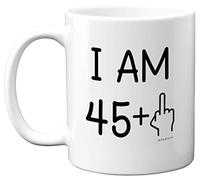 46th Birthday Gifts for Women Men, Rude Novelty Mug Middle Finger, Gag Joke Gifts, Perfect Funny Mugs for Forty-Six Forty-Sixth Birthday Present, 11oz Ceramic Coffee Mugs