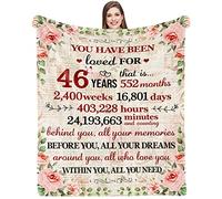 46th Birthday Gifts for Women Happy 46th Birthday Gifts for Her 46 Year Old Birthday Gifts for Women 46th Birthday Decorations for Women Bestie Wife Sister Mom Friends 46th Birthday Blanket 60"x 50"