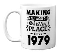 46th Birthday Mug Gift for Men Women - Making the World a Better Place Since 1979 - Happy 46 Birthday Gifts for Grandad Grandma Nan Retro Back In 1979 Age Forty-Six Bday, 11oz Ceramic Coffee Mugs