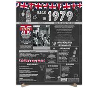 46th Birthday Party Gifts - 46 Years Old Anniversary Poster for Men or Women. Back In 1979 Party Supplies. Birthday or Wedding Gift Ideas for Home Wall Decorations. Born 46 Years ago Size A3