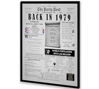 46th Birthday Poster 8 x 10 Party Sign - Born 46 Years Ago Table Party Supplies. Back In 1979 Home Decor Bday Card. Wedding Anniversary Banner with Fun Facts for Her or Him Turning 46 Years Old