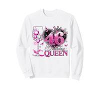 46th Birthday Queen Pink Wine 46 Years Old Women Girls Sweatshirt
