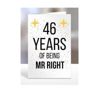46th Wedding Anniversary Card, of being Mr Right, Gifts for Husband, Boyfriend, Fiance, Couple, Ideas, Men, Him, Male, Presents for Christmas, 46 years, A5-176b_46