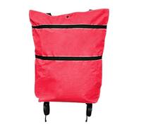 46x41x27cm Lightweight Rolling Shopping Bag, Shopping Bag With Wheels, Oxford Cloth Shopping Cart, 2 In 1 Reusable Shopping Cart Wheels Multifunction Telescopic Storage Bag - Red