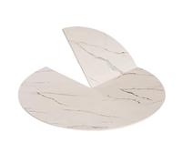 47.2in Portable Round Folding Table - Lightweight White Wood Texture Easy Storage Design for Kitchen Dining Patio & Banquets - Space-Saving No Legs Versatile Use