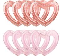 47.3 Inch Inflatable Heart Shaped Pool Float Inflatable Heart Shaped Swimming Ring Pool Heart Shaped Tube for Adult Summer Beach Pool Bachelor Party (Rose Gold and Pink)