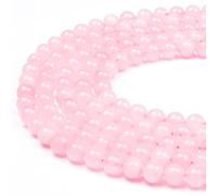 47-50pcs 8mm Rose Quartz Pink Gemstone Crystal Beads for Bracelet Making, Natural Round Smooth Loose Beads for Jewellery Making, 1 Strand 15.5