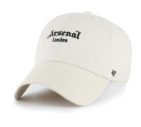 47 Arsenal London Gothic Script Clean Up Cap, Beige, Adjustable Baseball Cap