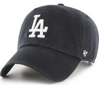 47 Brand Los Angeles Dodgers Black Clean Up Curved Visor Strapback Cap