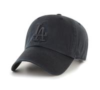 47 Brand Los Angeles LA Dodgers Baseball Cap, Baseball Hat, Clean Up Hat Cap Adjustable (All Black), One size