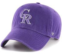 47 Brand MLB Alternate Color Primary Logo Clean Up Adjustable Baseball Cap Hat, Adult One Size Fits All, Colorado Rockies, One size