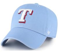 47 Brand MLB Alternate Color Primary Logo Clean Up Adjustable Baseball Cap Hat, Adult One Size Fits All, Texas Rangers, One size