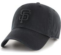 47 Brand MLB Black Black Primary Logo Clean Up Adjustable Baseball Cap Hat, Adult One Size Fits All, San Francisco Giants, One size