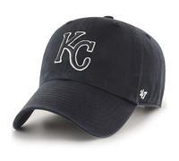 47 Brand MLB Black White Outline Primary Logo Clean Up Adjustable Baseball Cap Hat Adult One Size Fits All - Kansas City Royals Black White Outline