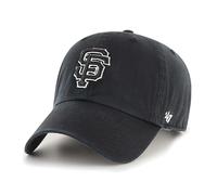 47 Brand MLB Black White Outline Primary Logo Clean Up Adjustable Baseball Cap Hat, Adult One Size Fits All, San Francisco Giants, One size