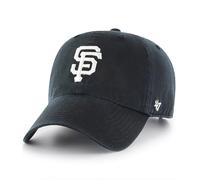 47 Brand MLB Black White Primary Logo Clean Up Adjustable Baseball Cap Hat, Adult One Size Fits All, San Francisco Giants, One size