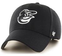 47 Brand MLB Black White Primary Logo MVP Adjustable Structure Baseball Cap Hat, Adult One Size Fits All, Baltimore Orioles, One size
