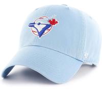 47 Brand MLB Cooperstown Primary Logo Clean Up Adjustable Baseball Cap Hat, Adult One Size Fits All, Toronto Blue Jays, One Size