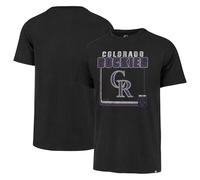 47 Brand MLB Men's Borderline Franklin Cooperstown Team Color Wordmark Primary Logo Short Sleeve Baseball T-Shirt, Colorado Rockies, S
