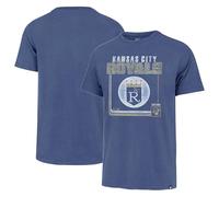 47 Brand MLB Men's Borderline Franklin Cooperstown Team Color Wordmark Primary Logo Short Sleeve Baseball T-Shirt, Kansas City Royals, XL