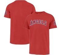 47 Brand MLB Men's Fieldhouse Franklin Team Color Embroidered Wordmark Primary Logo Short Sleeve Baseball T-Shirt, Los Angeles Angels, Large